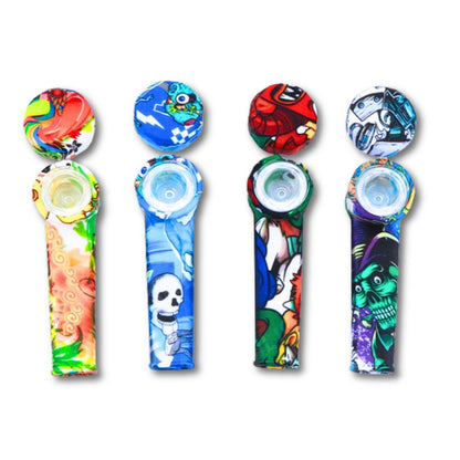 Silicone Smoking Hand Pipe with Caps