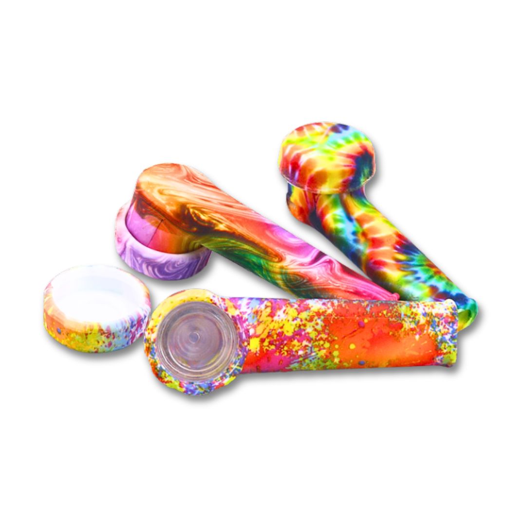 Silicone Smoking Hand Pipe with Caps
