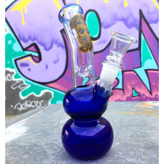 JB - 7 inch Glass Ice bong Pear base ( Indigo Blue )