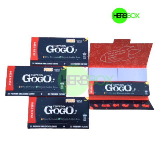 Captain gogo white rolling paper with tips ( Pack of 4 )