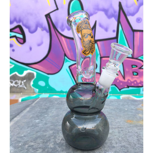 JB - 7 inch Glass Ice bong Pear base ( Black )