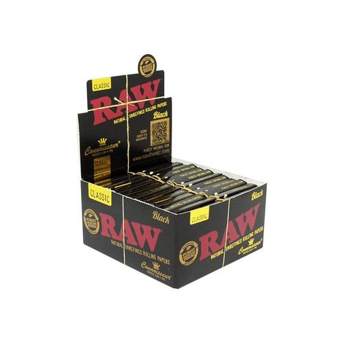 RAW CLASSIC BLACK CONNOISSEUR KING SIZE - Pack of 24 booklets ( Full Box )