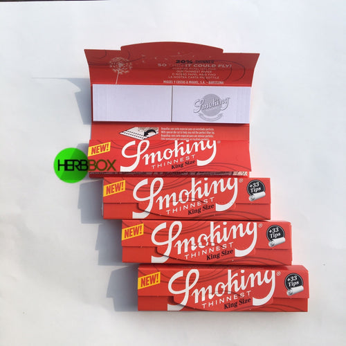 Smoking thinnest red with tips combo king size ( Pack of 4 )