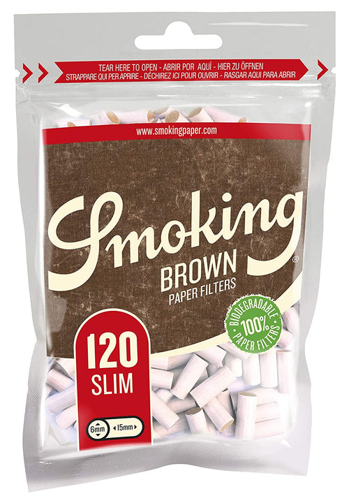 Smoking Classic Brown Rolling Filter 15x6 mm - 120 Filter