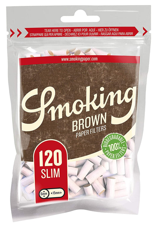 Smoking Classic Brown Rolling Filter 15x6 mm - 120 Filter