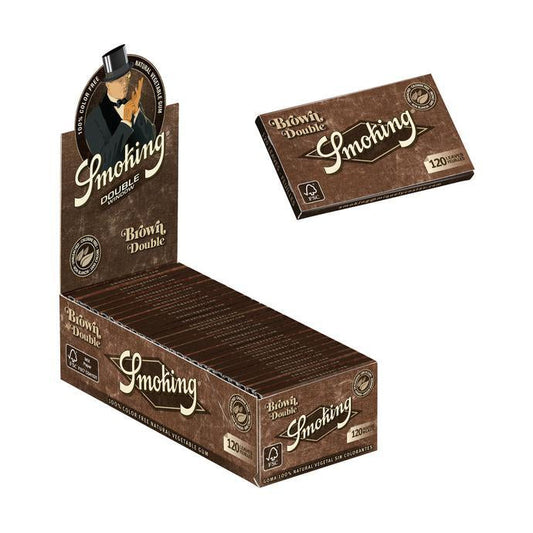 SMOKING BROWN DOUBLE WINDOW REGULAR SIZE - Pack of 25 booklets ( Full Box )