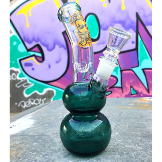 JB - 7 inch Glass Ice bong Pear base ( Teal )