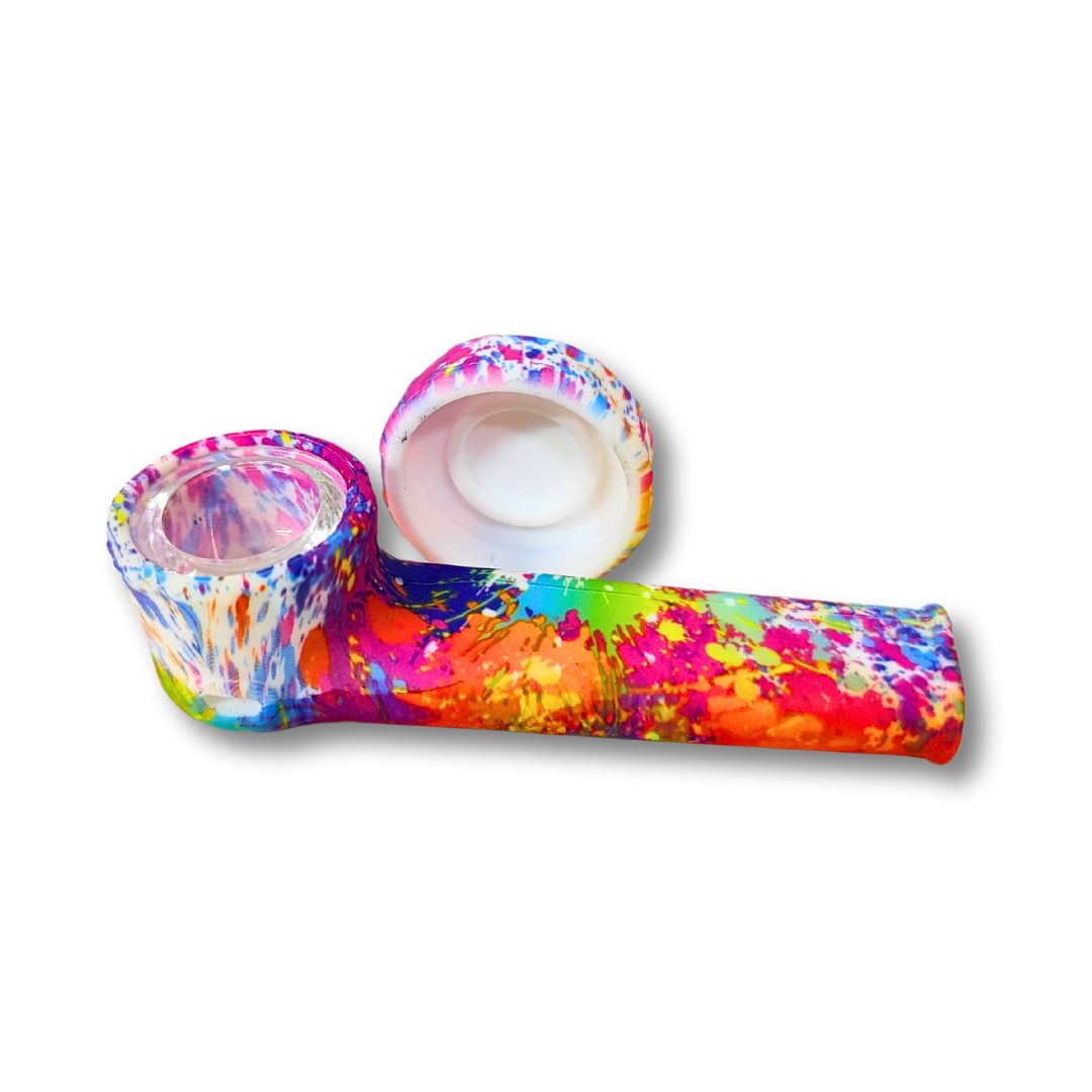 Silicone Smoking Hand Pipe with Caps