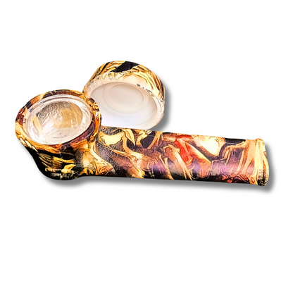 Silicone Smoking Hand Pipes With Caps - Skull Theme