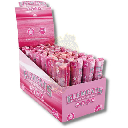 Elements Pink King Size Pre-Rolled Cones - 3 cones per Pack