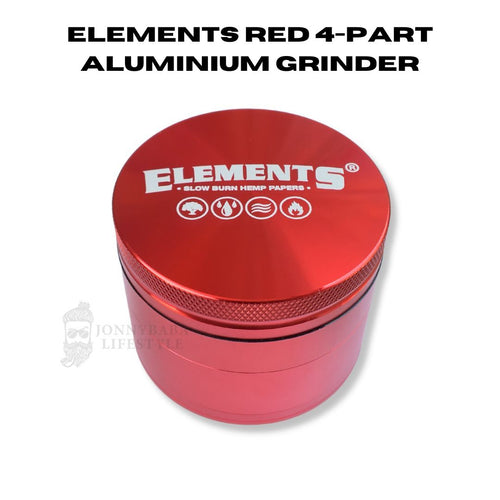 Elements Aluminium Red Grinder/Crusher - Large (62mm)