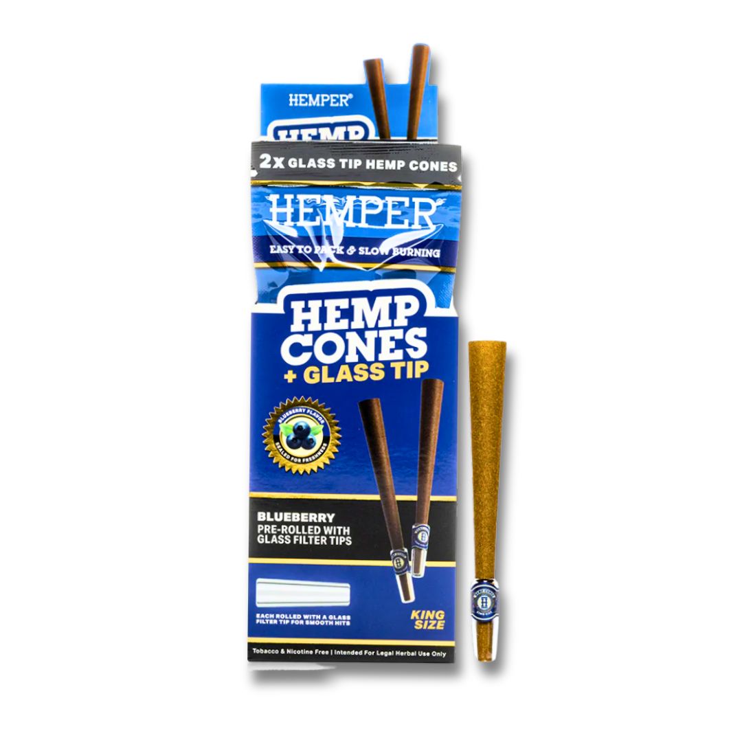 Hemper Glass Tip Hemp Cones King Size