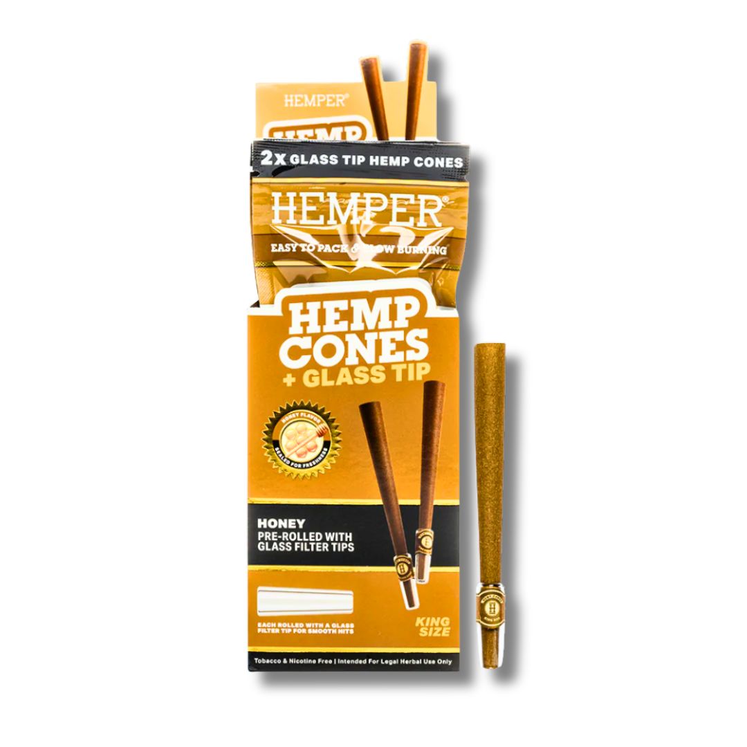 Hemper Glass Tip Hemp Cones King Size