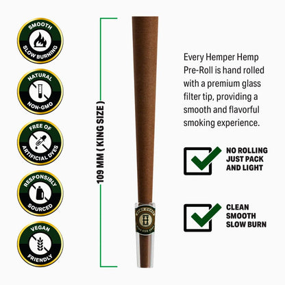 Hemper Glass Tip Hemp Cones King Size