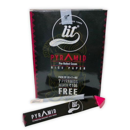 Lit Pyramid Rice Pre Rolled Cones - Pack of 62