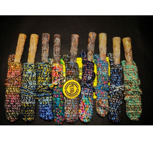 Marble Chillum with Cover, Stone & Stick - 6inch