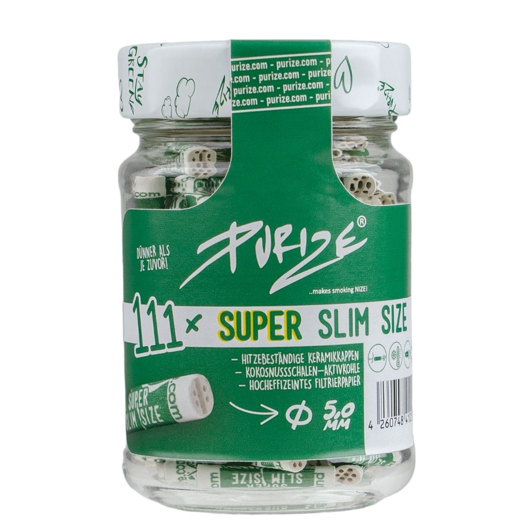 PURIZE 5 mm Super Slim Filter ( White ) Pack of 111