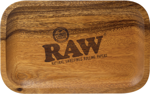 Raw Wooden Rolling Tray – Small