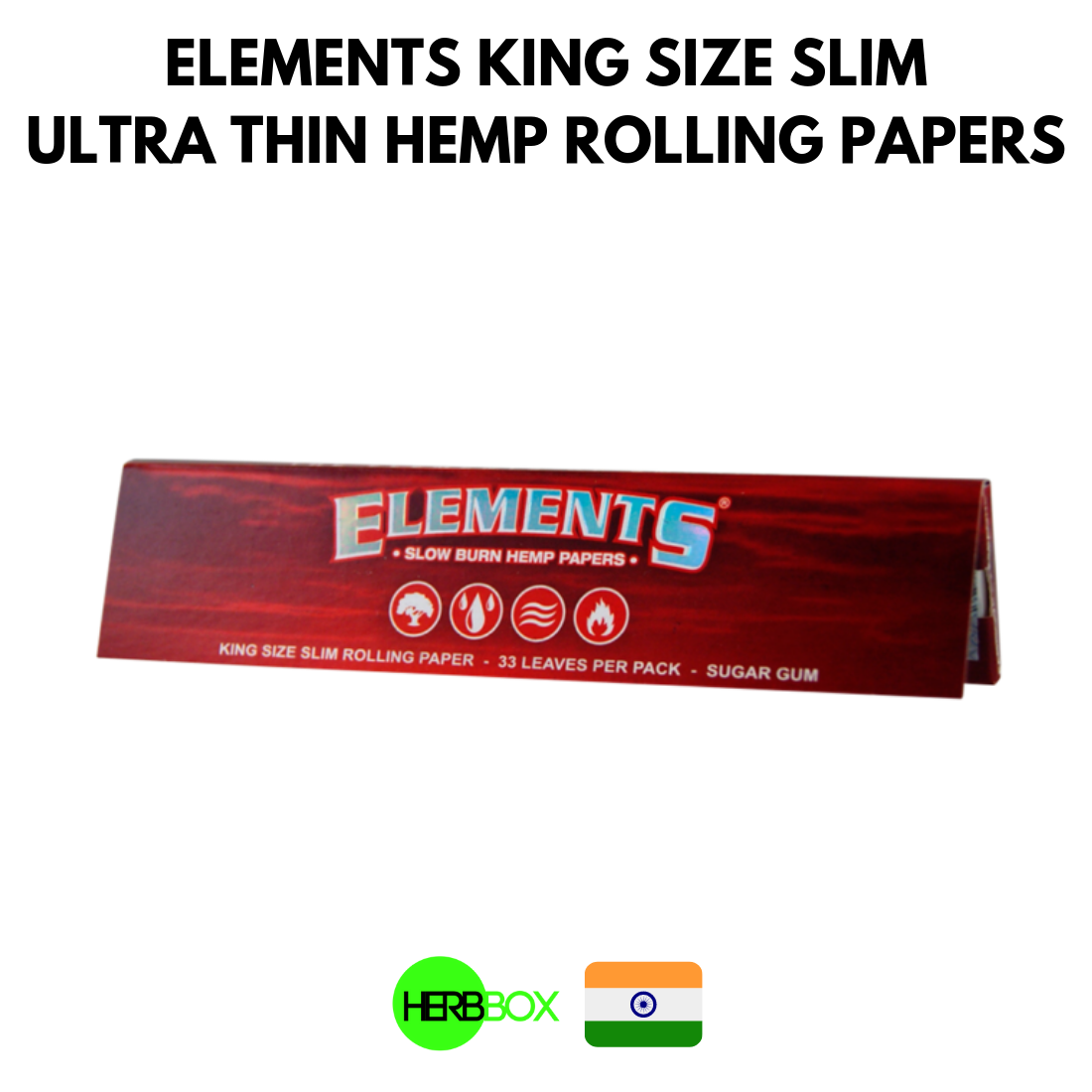 ELEMENTS Red King Size Slim Hemp Rolling Papers