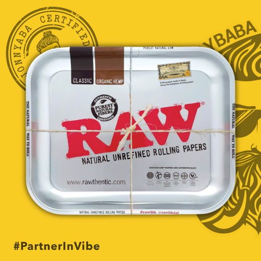 Raw Silver Metallic Rolling Tray - Large