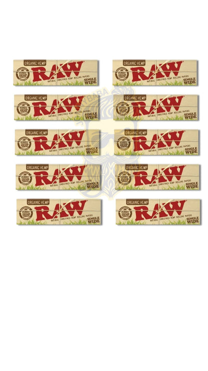 Raw Organic Hemp Single Wide - 50 sheets