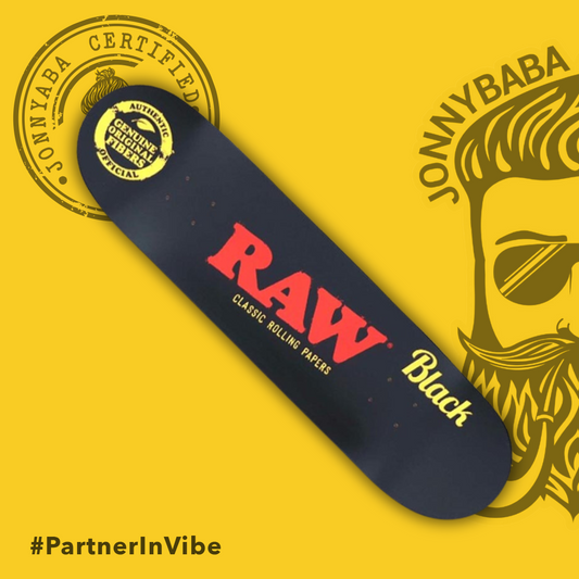 Raw Skateboard Deck Black & Camo