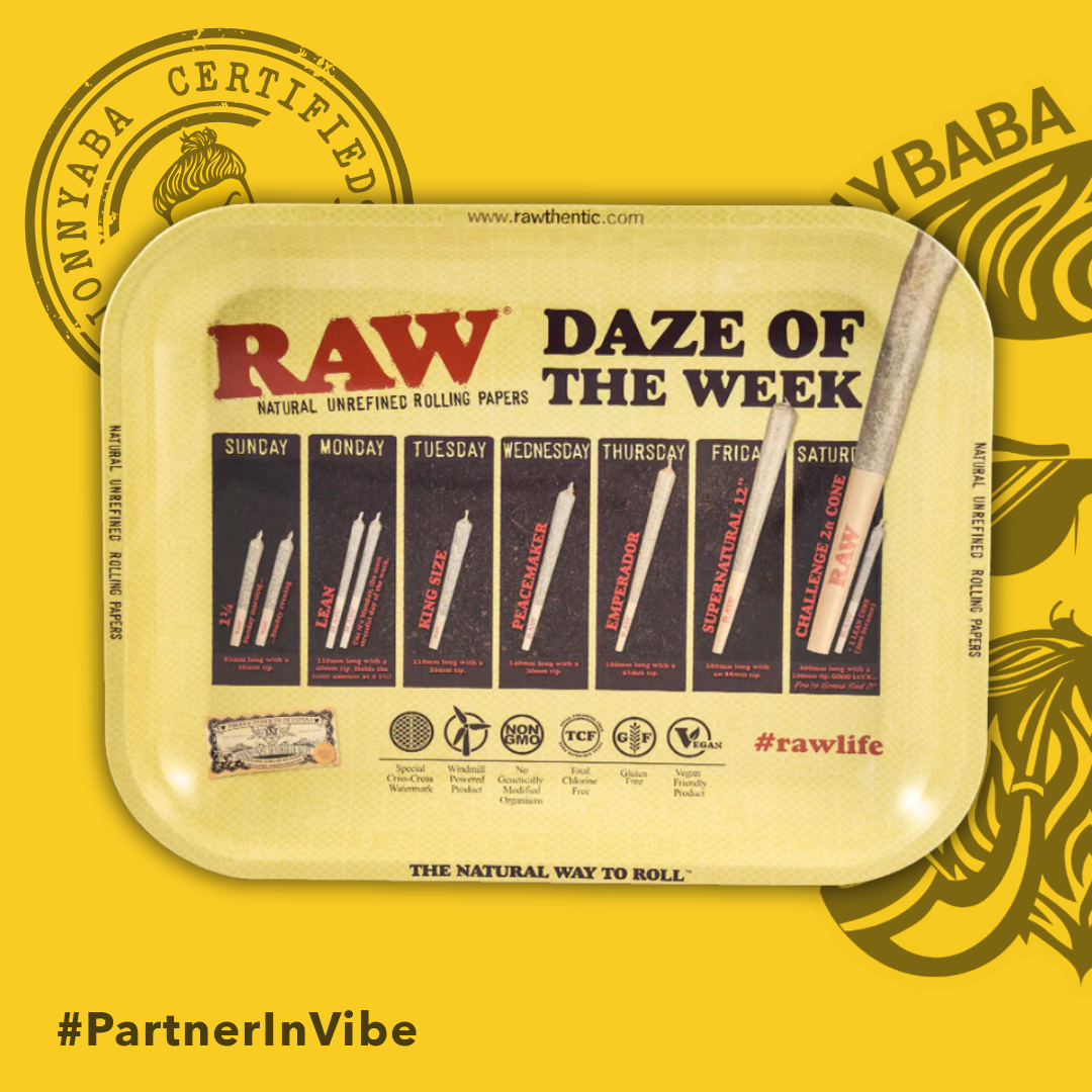 Raw DAZE OF THE WEEK Metal Rolling Tray - Large