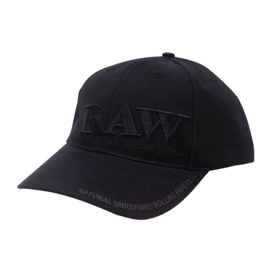 Raw Black on Black Baseball Cap with poker