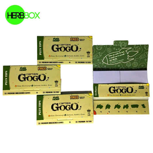 Captain gogo Hemp rolling paper with tips ( Pack of 4 )